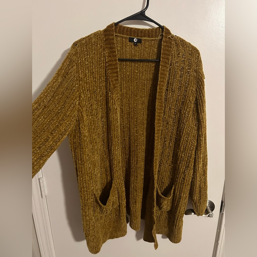 Size small. Oversized cardigan. Bought from JCPenney.